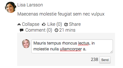 Comment in timeline