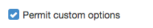 Permit custom options
