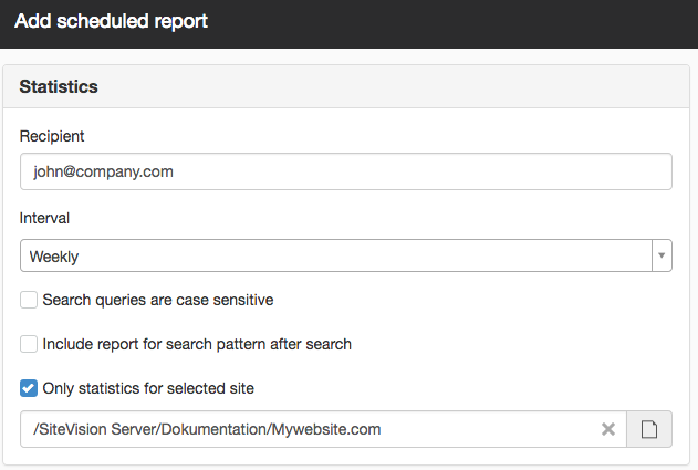 Guide search statistics report