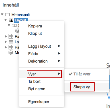 Skapa vy