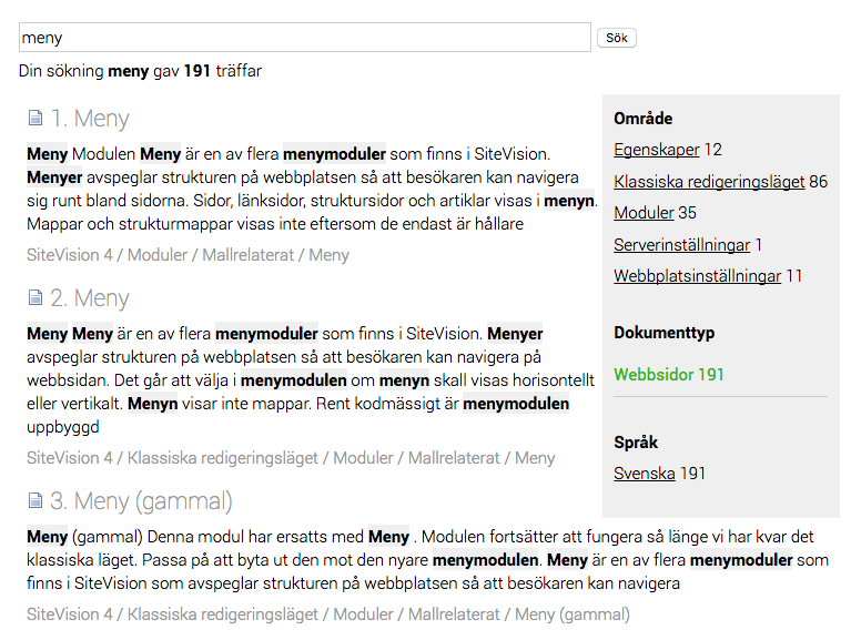 Exempel webbsidor