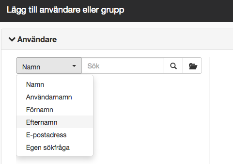 Dialogruta för användare och grupper