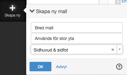 Skapa ny mall