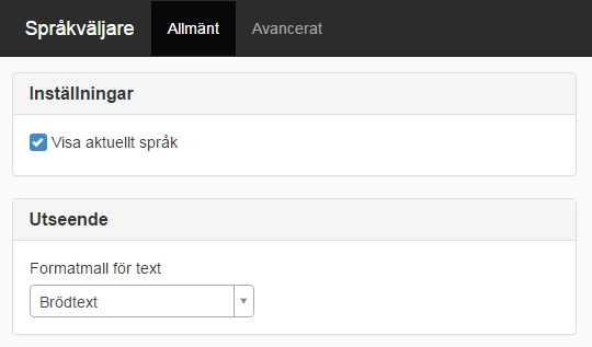 Språkväljare allmänt