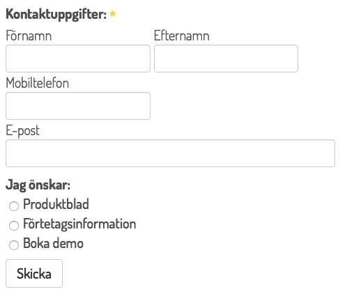 Resultat av E-postformulär