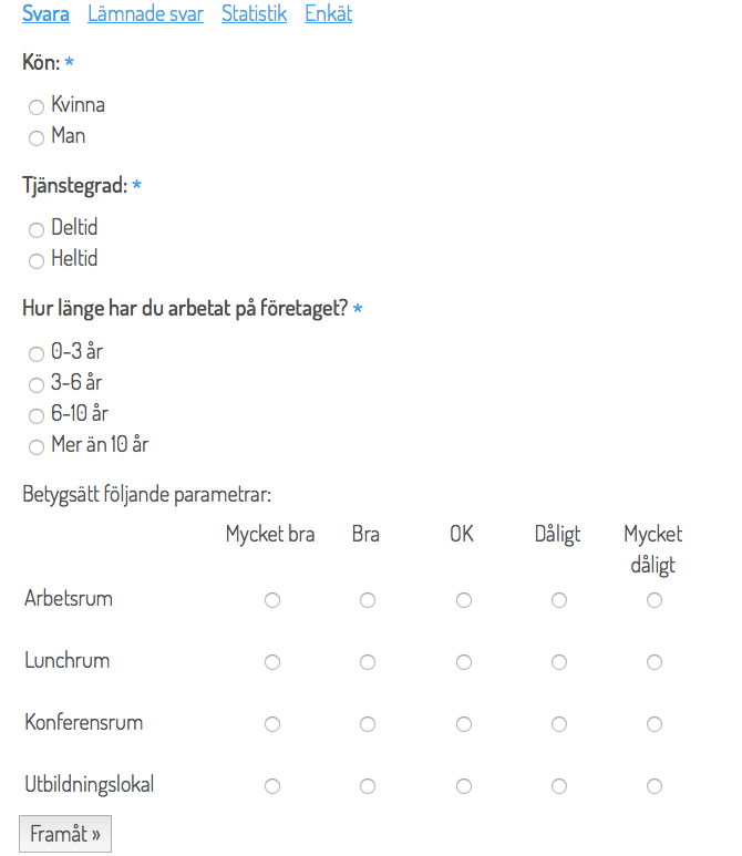 Resultat av Enkät