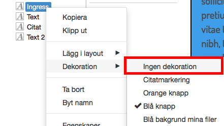 Ingen dekoration