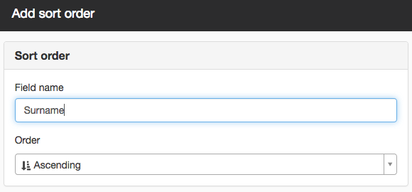 Add sort order