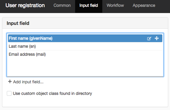 Input field