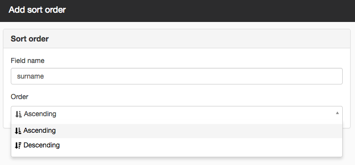 Add sort order