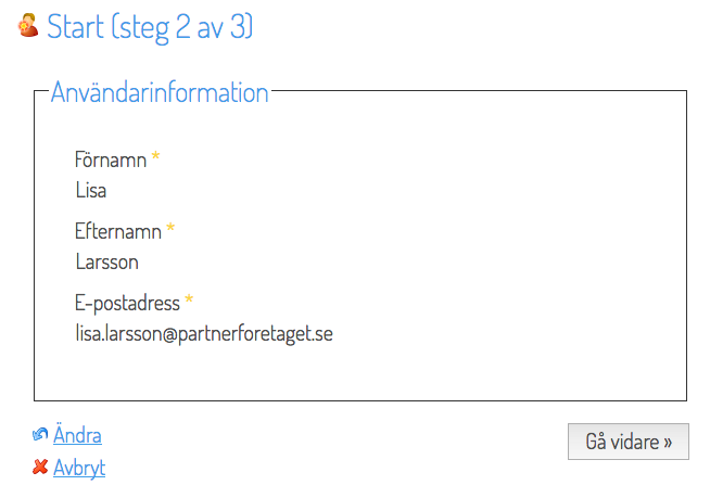 Steg 2 bekräfta uppgifter