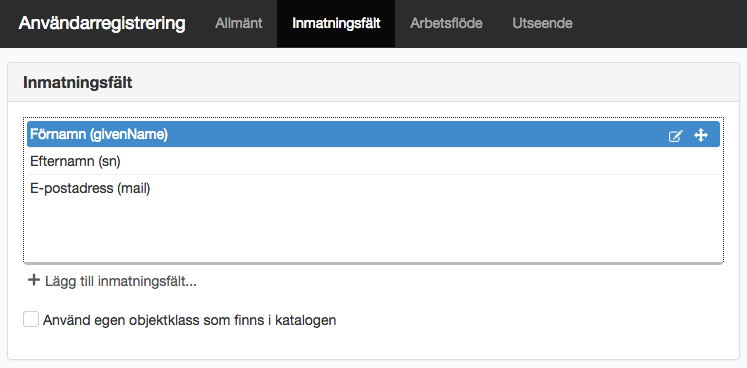 Inmatningsfält