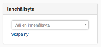 Skapa ny innehållsyta