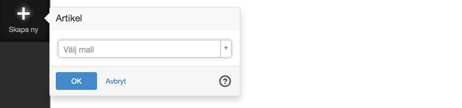exempelbild på skapa ny artikel