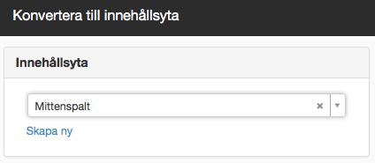 Konvertera till innehållsyta