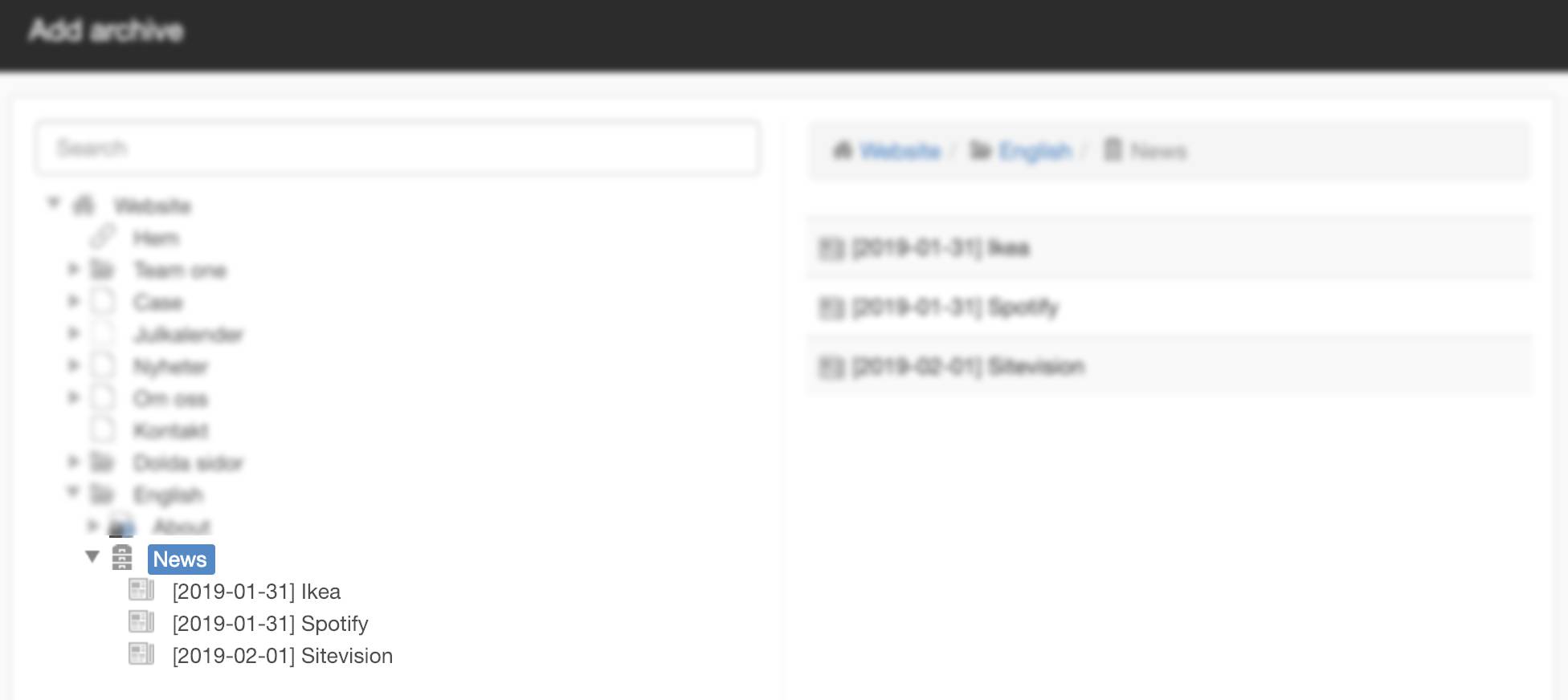 Add Archive