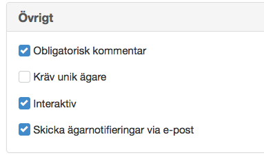Övrigt i arbetsflöde