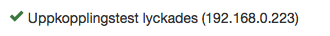 Lyckad uppkoppling