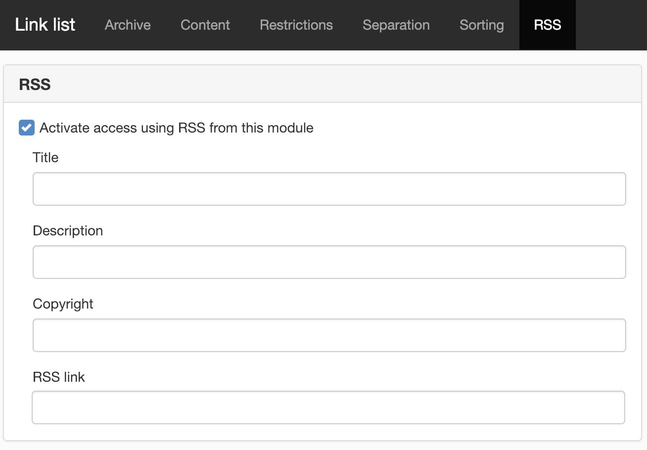 Link list RSS