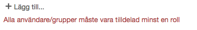 Felmeddelande om roll saknas