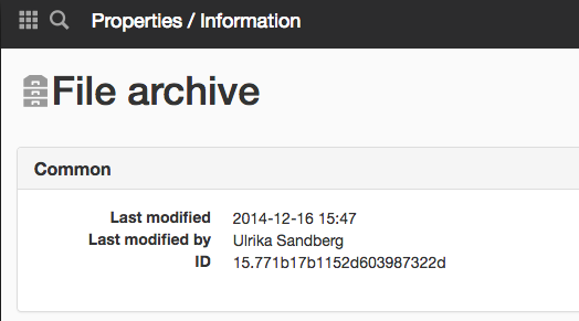Common file archive