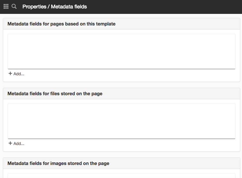 Panels Metadata fields