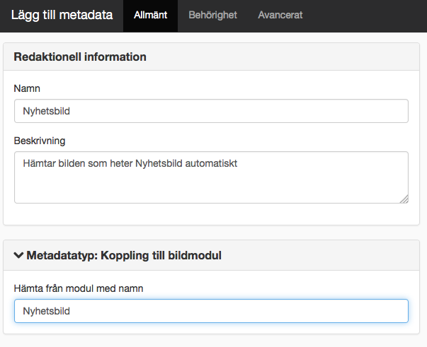 Koppling till bildmodul