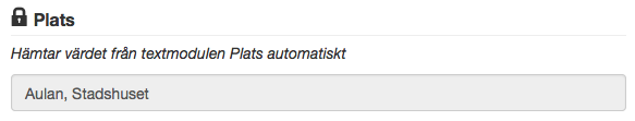 Exempel på modul som hämtar fråm Plats