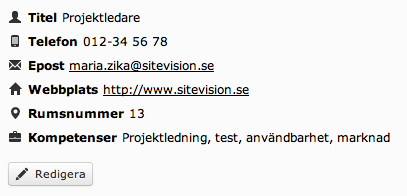 Användarfält