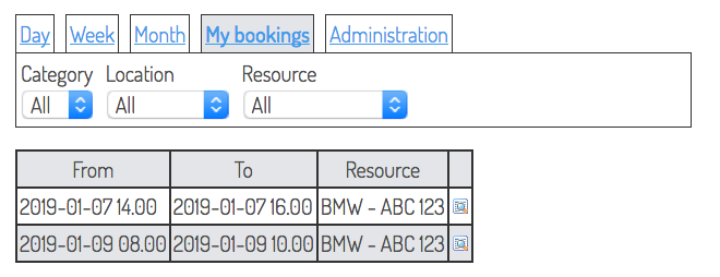 My bookings