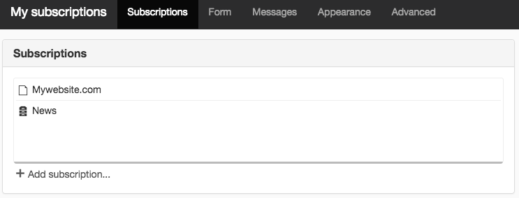 My subscriptions