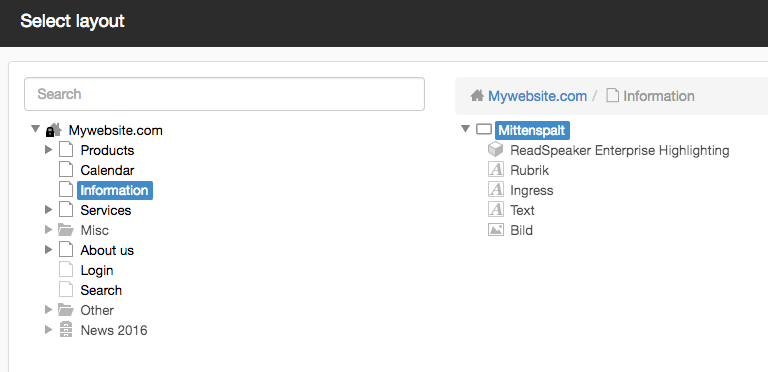 Connect status with page