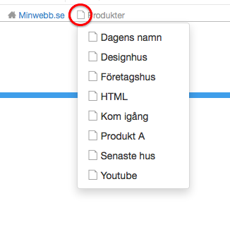 Ikonmeny för länkstig