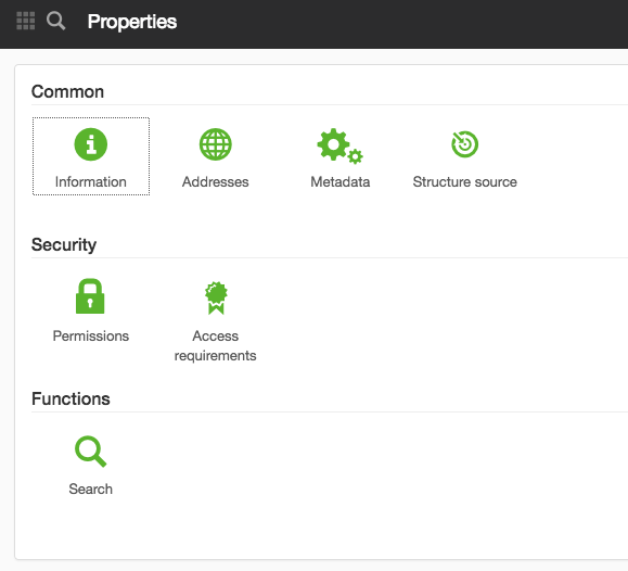 Properties structure page