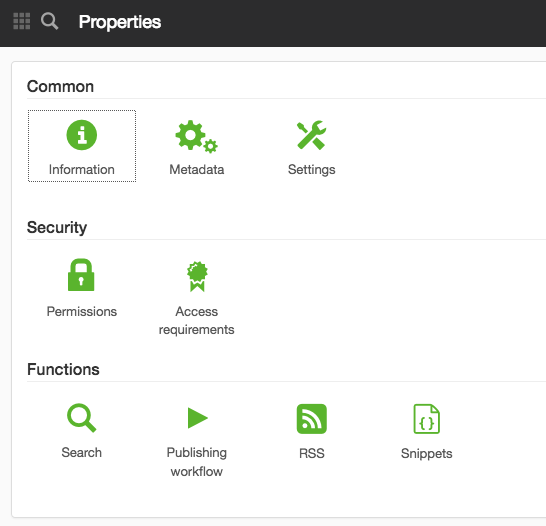 Properties folders