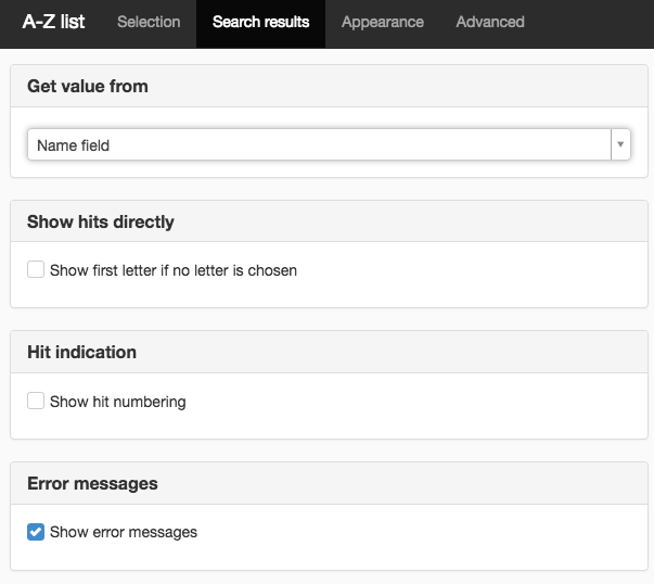 Search results