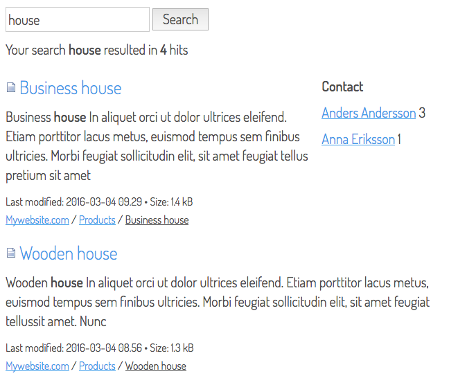 Exemple of metadata