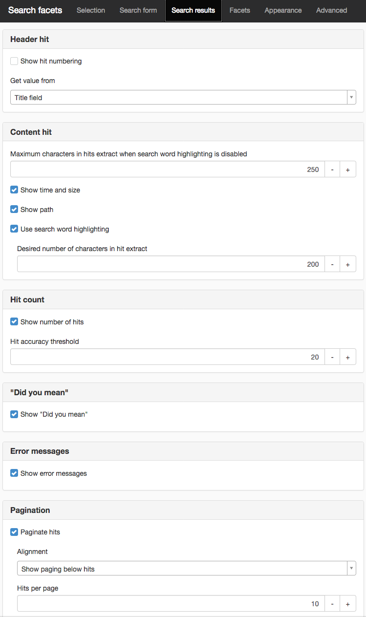 Search results