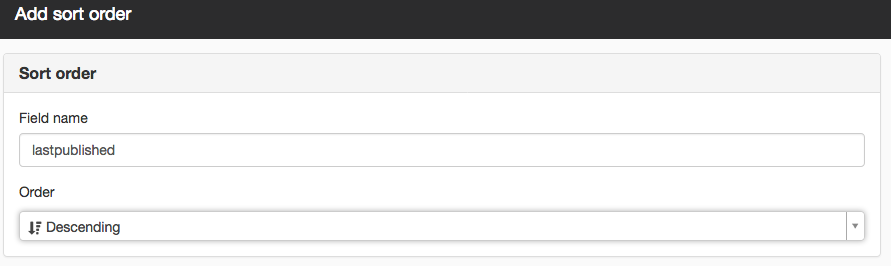 Add sort order