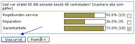 Skärmdump på visa urval
