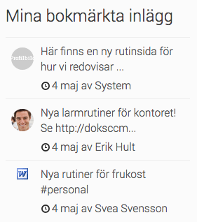 Exemple på hur bokmärken kan se ut. 