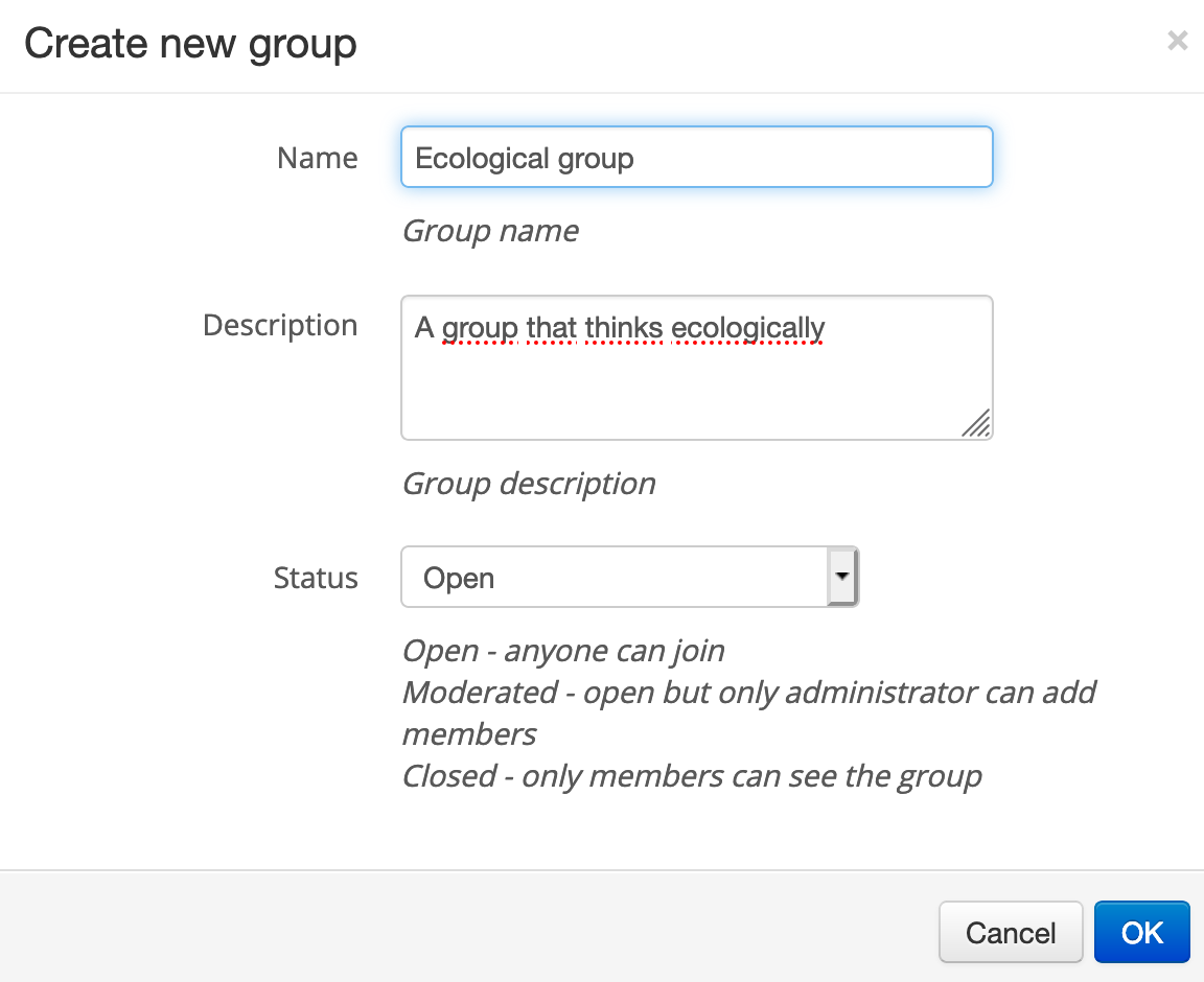 Create new group