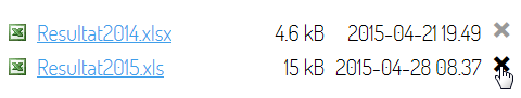 Skärmdump på exempel när man tillåter radering i Fildelning