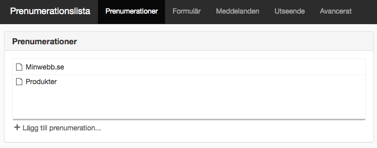 Prenumerationer