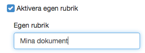 Egen rubrik