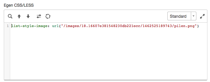 Tilpasset CSS for å angi et bilde som et punkt