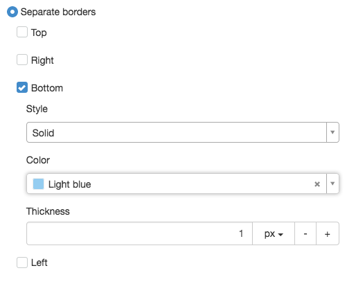 Separate borders