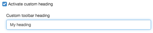 Custom heading