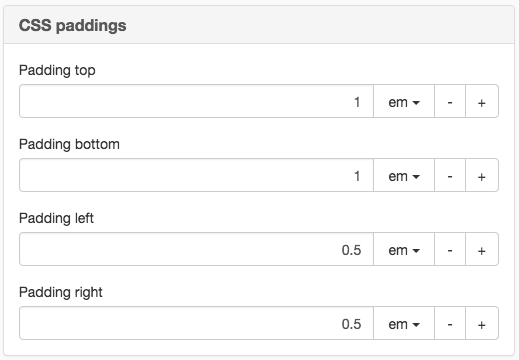 CSS paddings