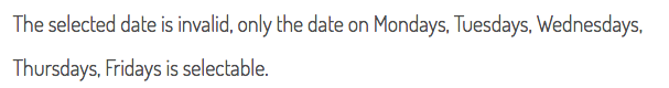 error when choosin date